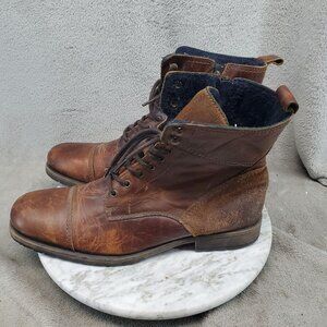 Aldo Shoes Mens Size 9.5 Brown Leather Lace Up Boots *Read*